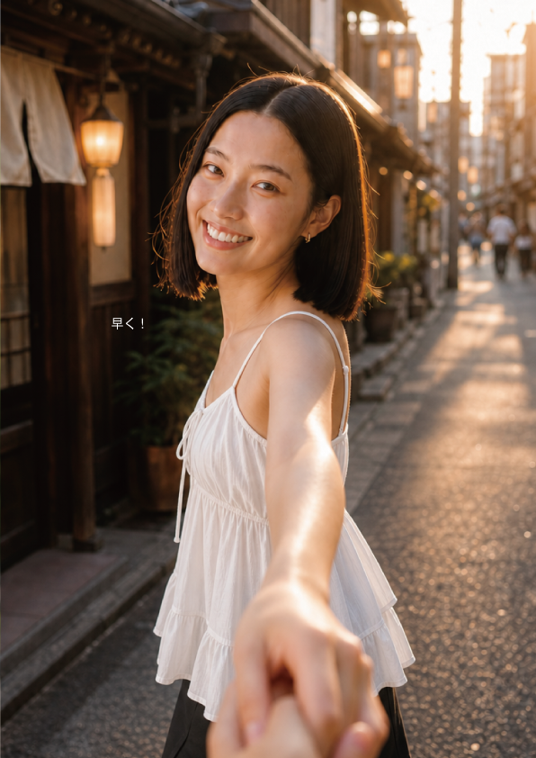 夕日に間に合わせようと急かすAINA